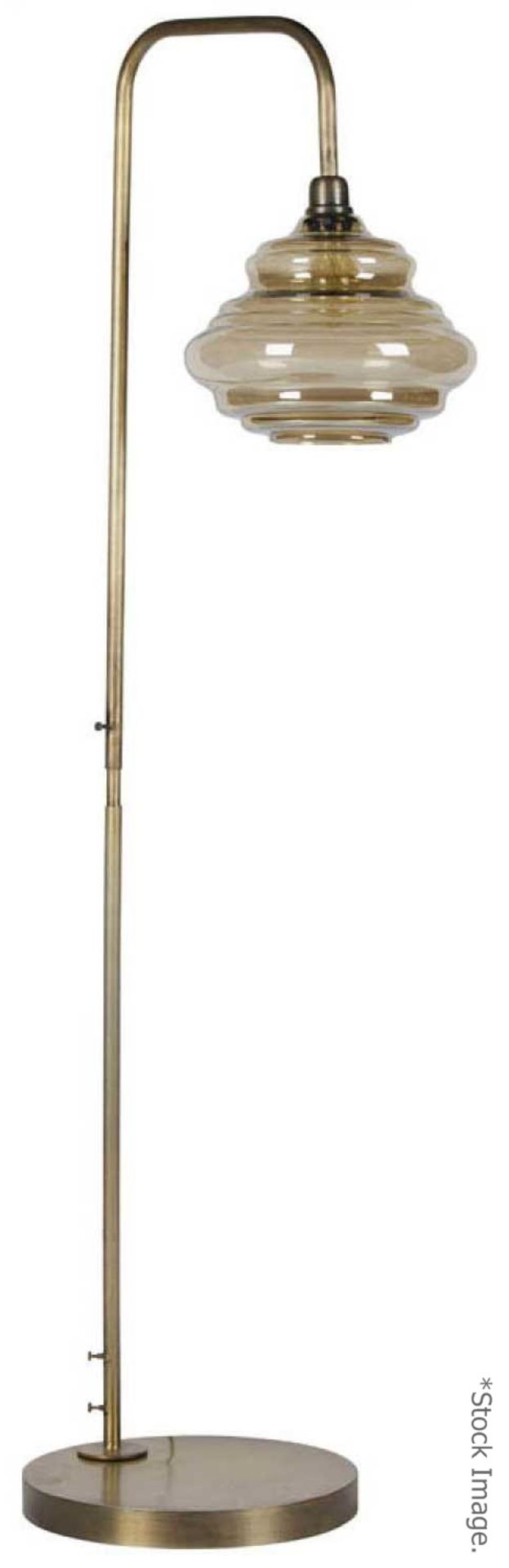 1 x BePureHome 'Obvious' Vintage-Style Floor Lamp With Antique Brass Finish - RRP £299.99