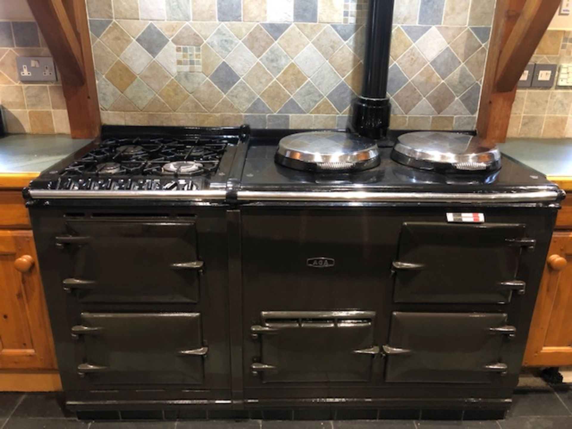1 x AGA Gas 4-Oven Range Cooker With Twin Cast-Iron Hotplates And 4-Burner Hob - Dark Brown - NO VAT - Image 4 of 11