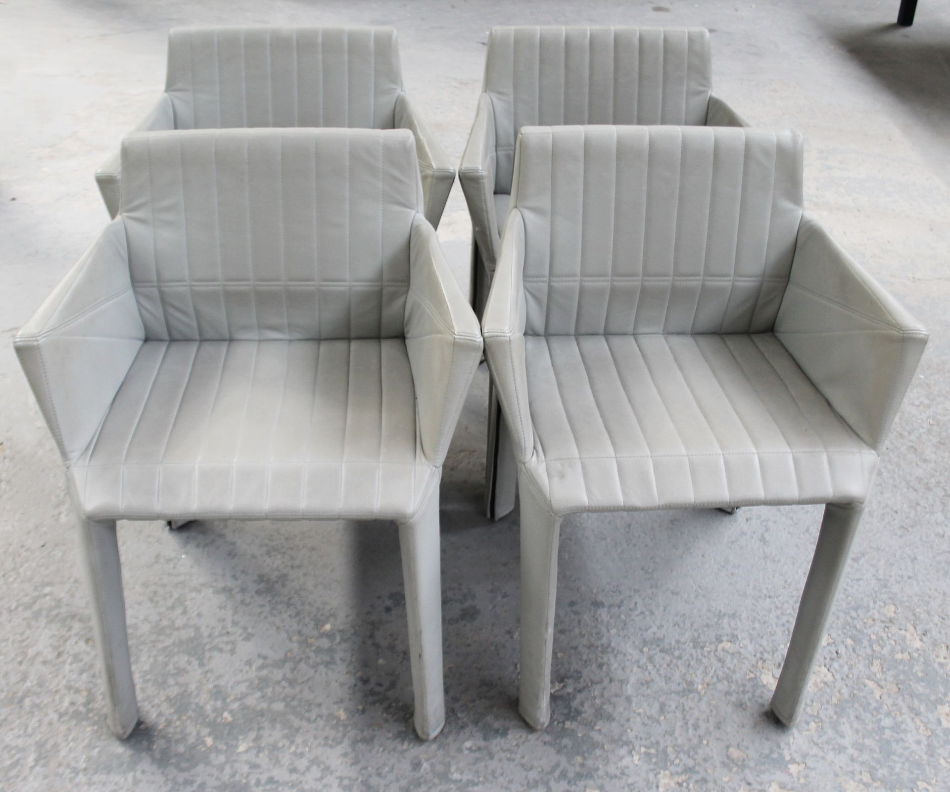 4 x LIGNE ROSET Stylish Leather Chairs - Removed From A World-renowned London Department Store