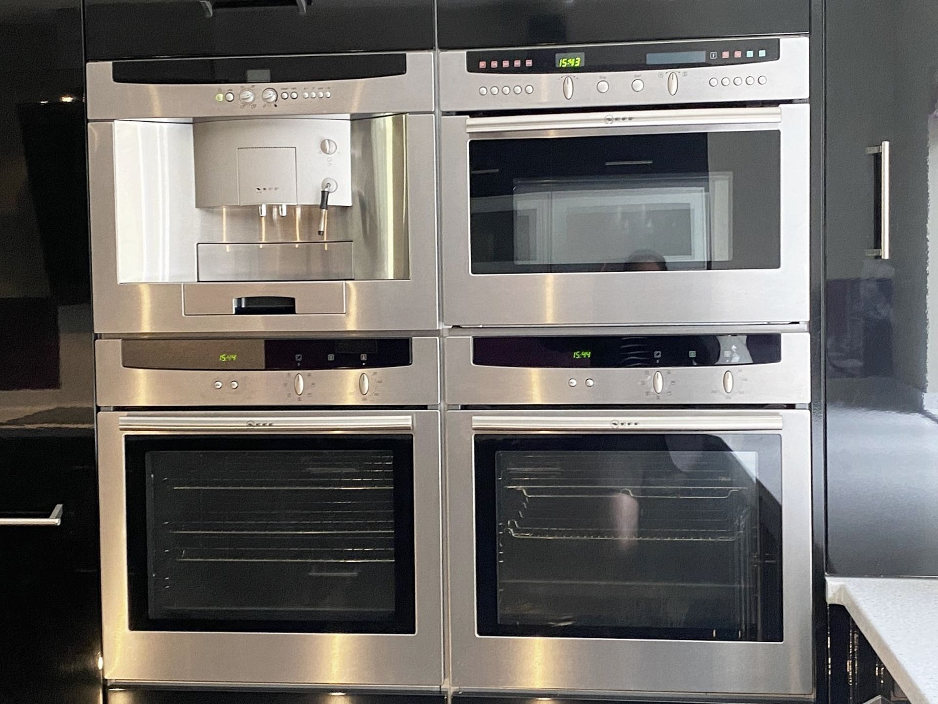 1 x MAGNET Modern Black Gloss Fitted Kitchen With Premium Branded Appliances + Corian Worktops - Image 58 of 62