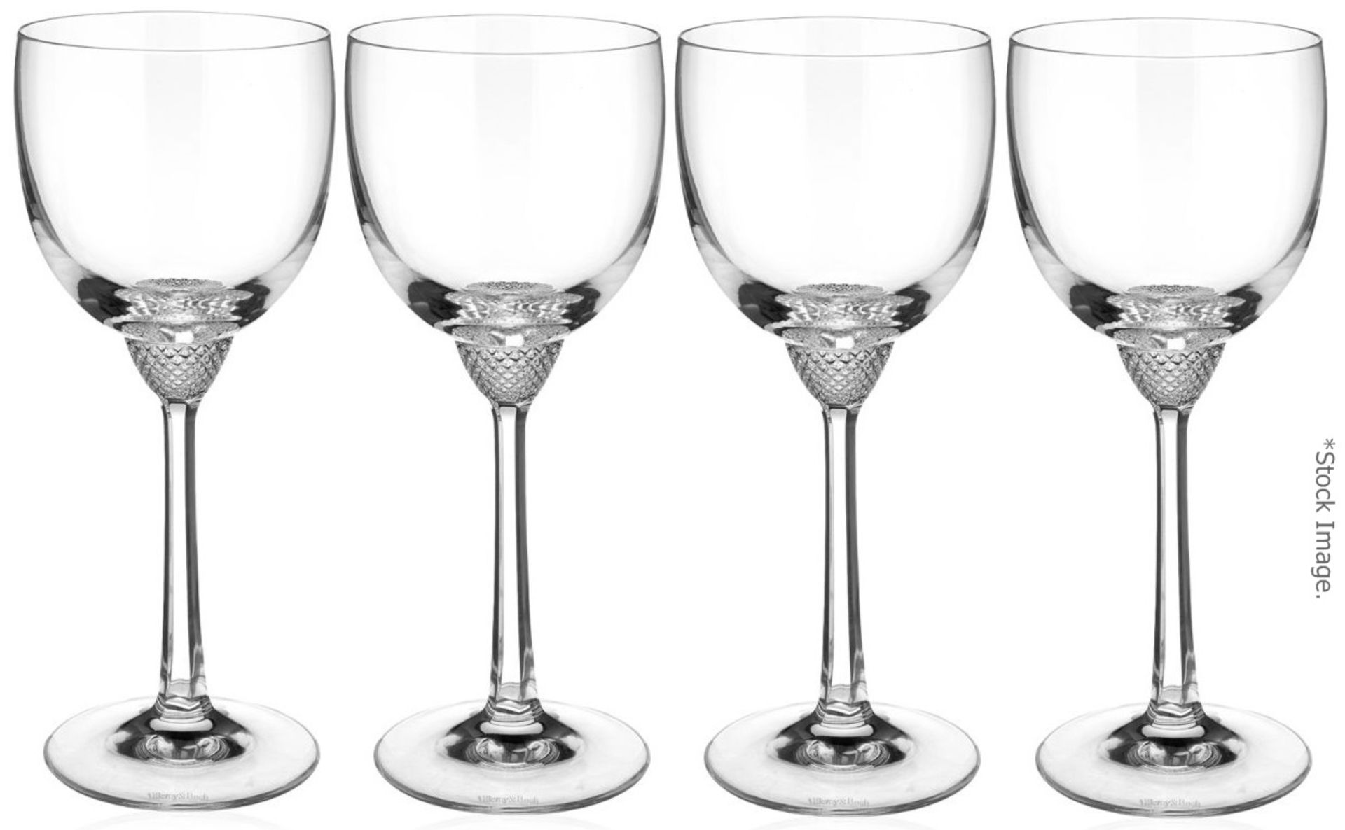 Set Of 4 x VILLEROY & BOCH 'Octavie' White Wine Goblets - Unused Boxed Stock - Ref: Has1296/9-22/