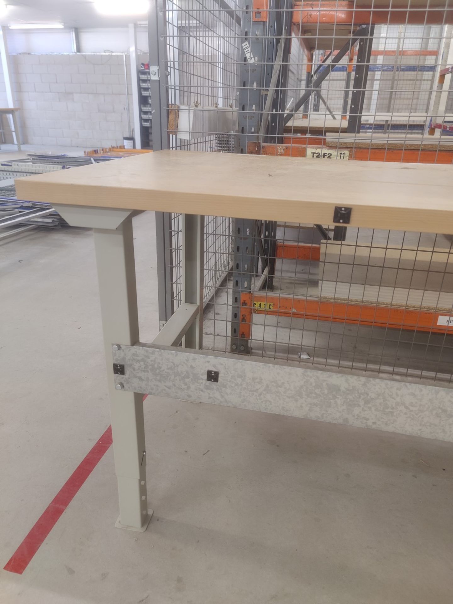 1 x Workbench With Height Adjustable Legs - Removed From a Computer Workshop - Size: W200 x D80 cms - Image 5 of 6