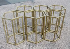 6 x Commercial Display Plinth Bases In Brass - Recently Removed From A World-renowned London
