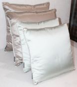 4 x Assorted FRATO Luxury Scatter Cushions In Grey And Pale Blue - Ex-Display