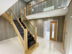 Bespoke Fitted Modern Staircase In Wood & Glass - Features 2 x Sets Of Steps, And A Large Quantity