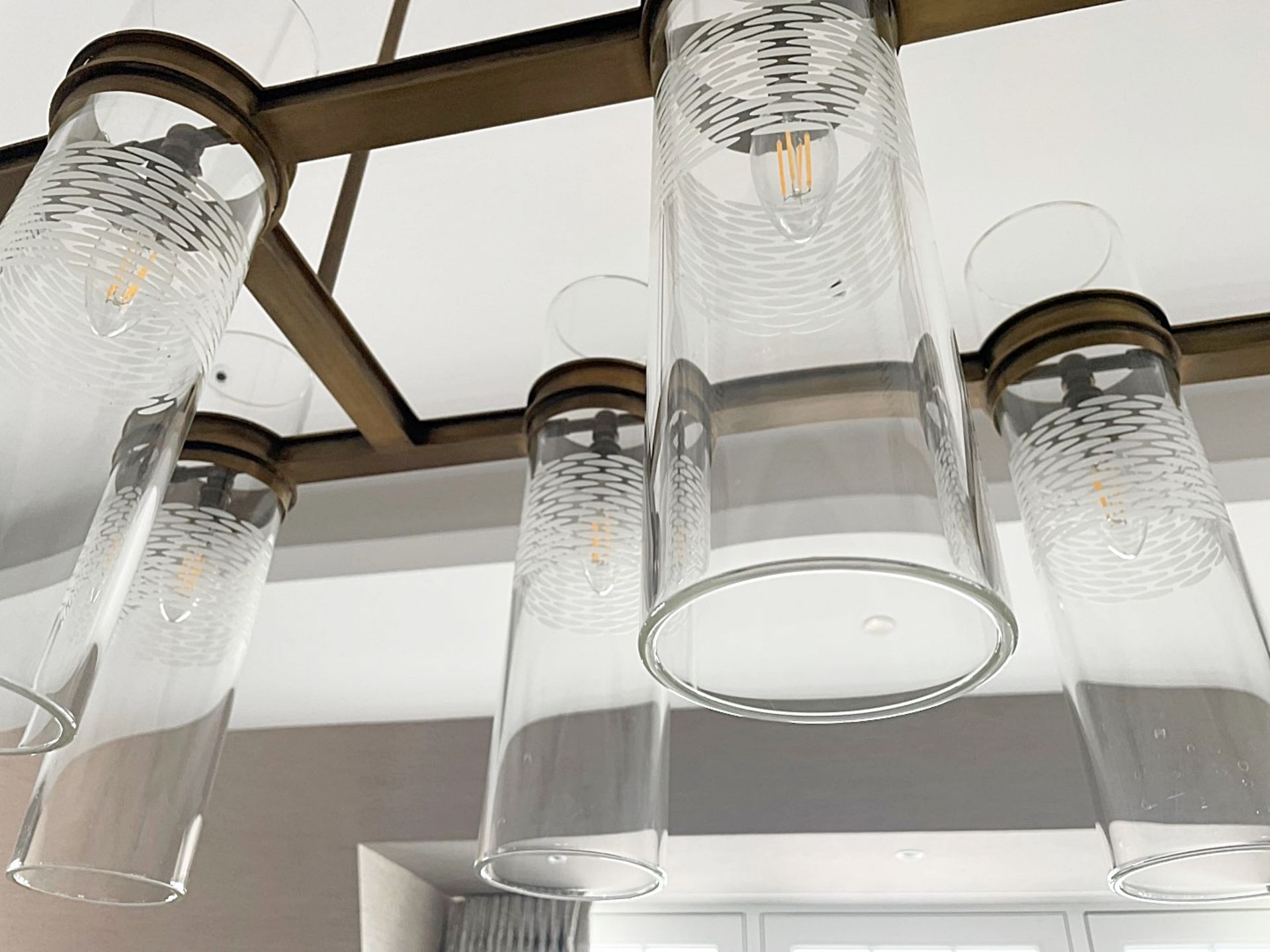 1 x Designer Contemporary Glass And Metal Ceiling Suspended Chandelier - Ref: DIN - CL749 - NO VAT - Image 6 of 8