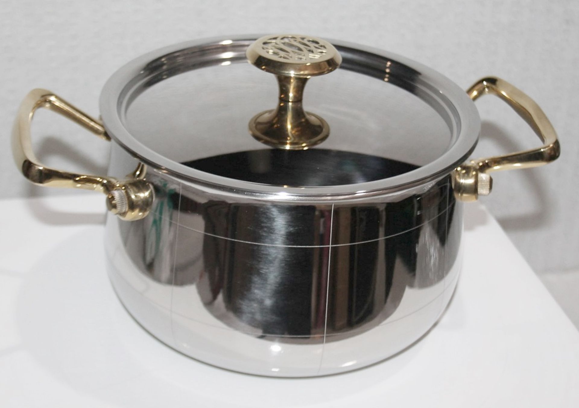 1 x ONDINE Medium 'Platine' Premium Titanium-grade Stainless Steel Double-Handle Saucepan - RRP £365 - Image 4 of 8