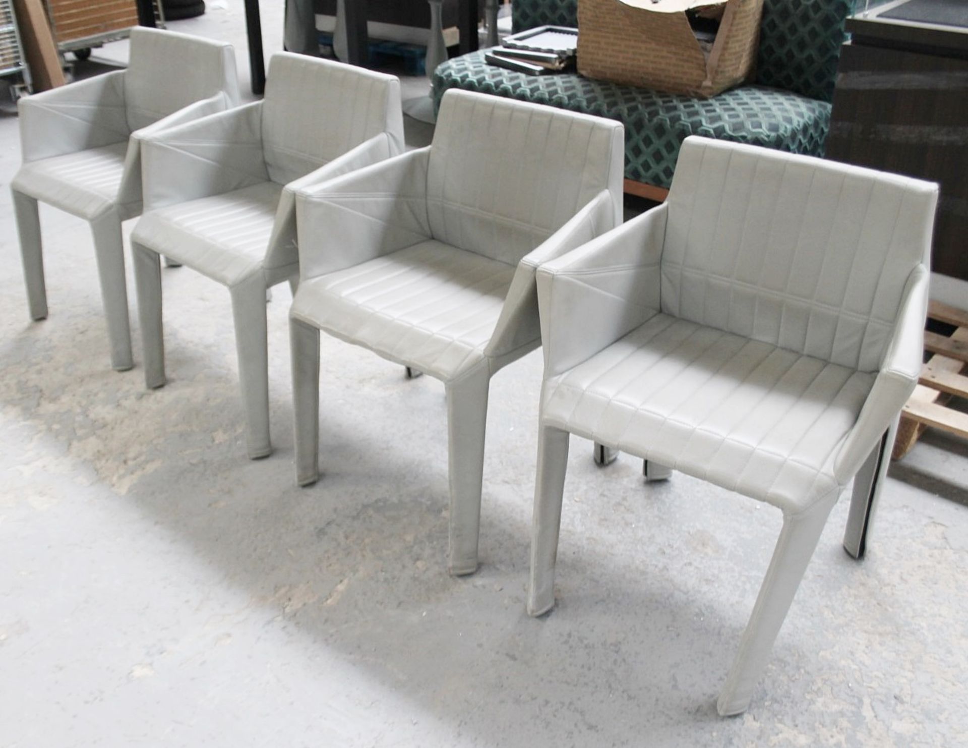 4 x LIGNE ROSET Stylish Leather Chairs - Removed From A World-renowned London Department Store - Image 2 of 11