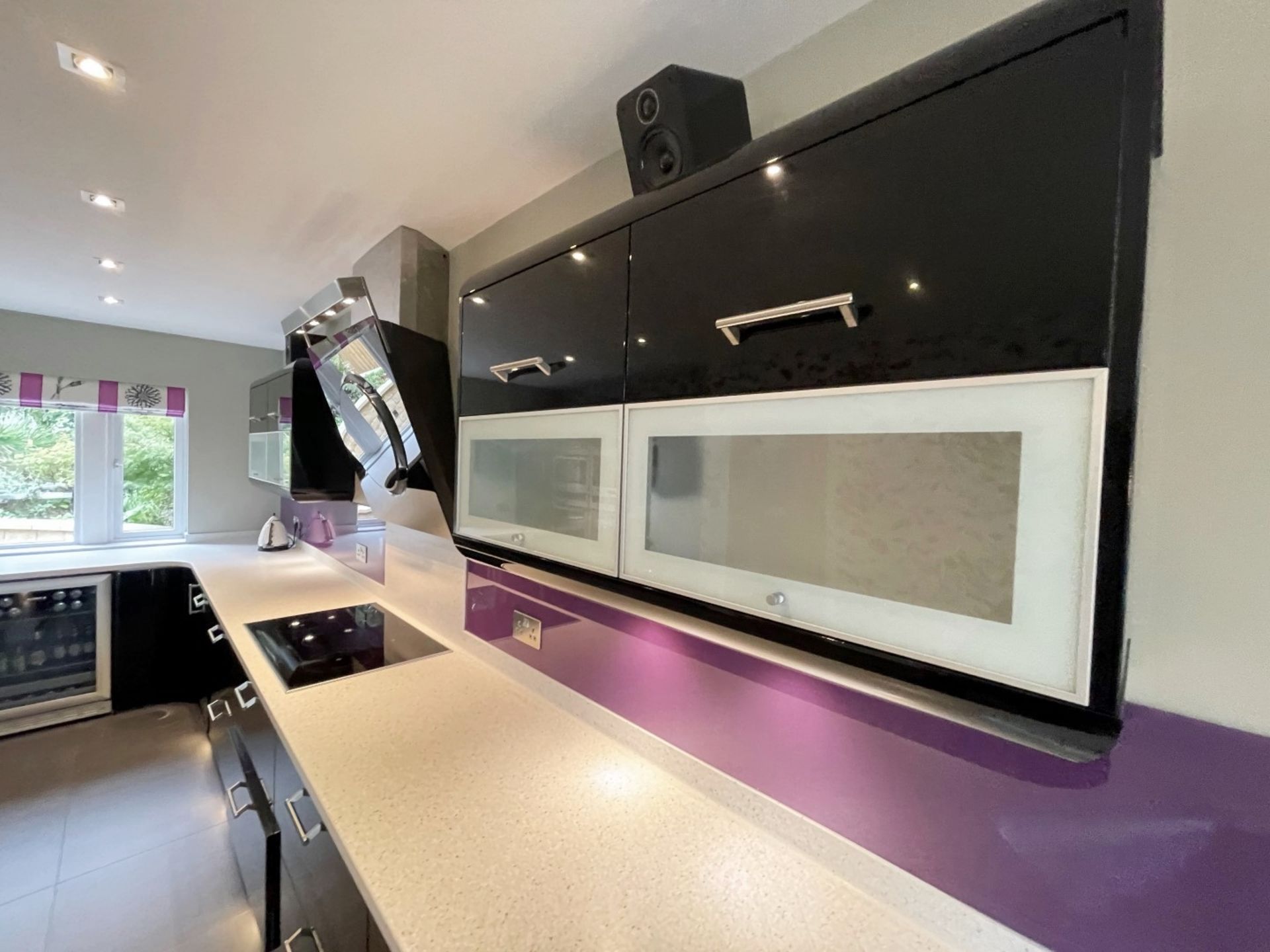 1 x MAGNET Modern Black Gloss Fitted Kitchen With Premium Branded Appliances + Corian Worktops - Image 42 of 62