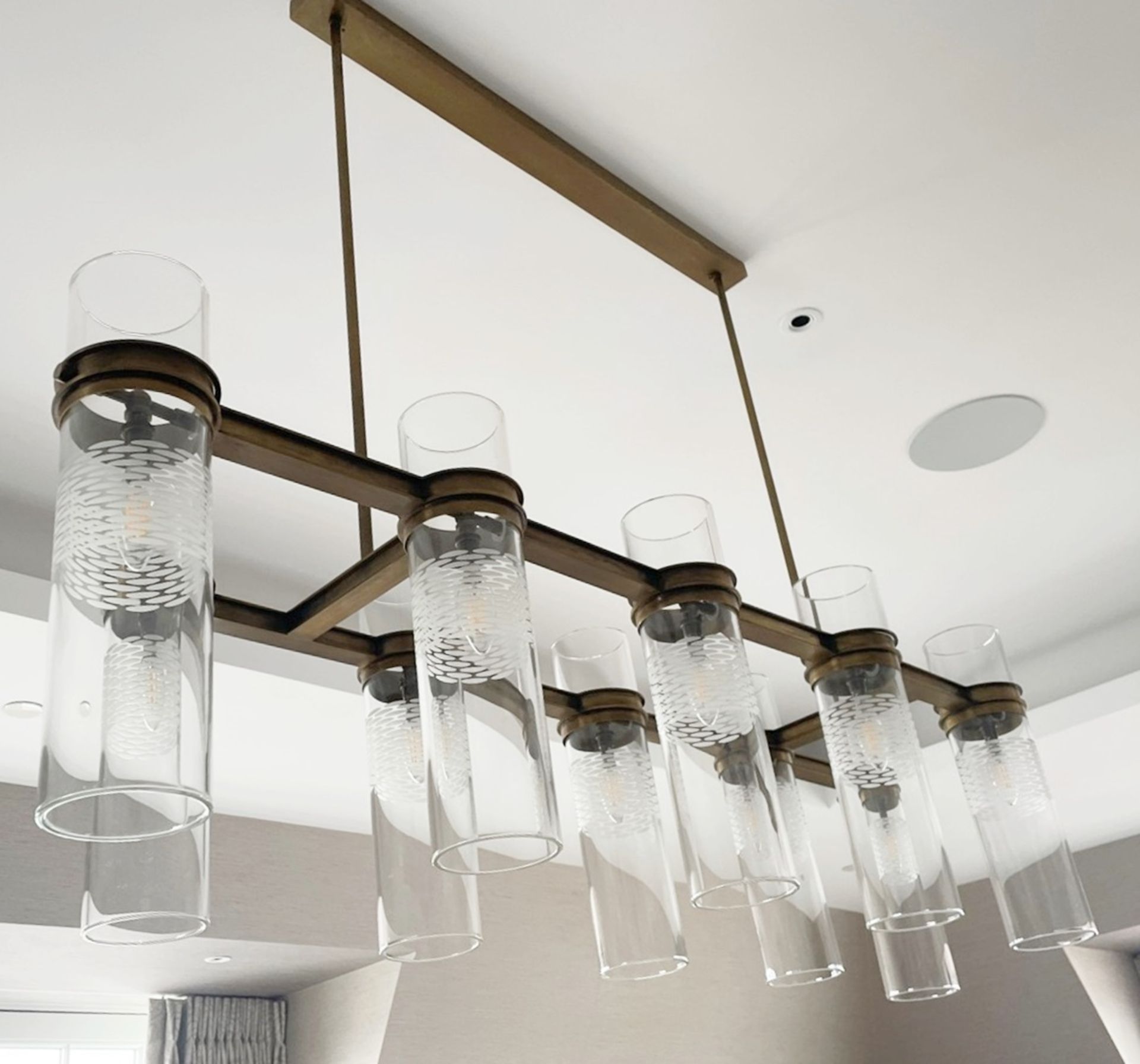 1 x Designer Contemporary Glass And Metal Ceiling Suspended Chandelier - Ref: DIN - CL749 - NO VAT - Image 7 of 8