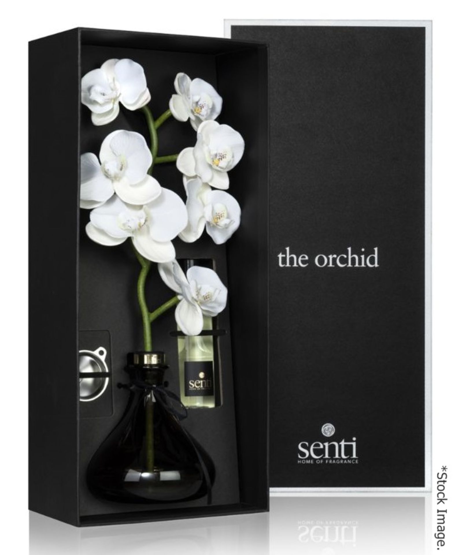 1 x SENTI 'White Flowers' Orchid Luxury Italian Glass Diffuser (250ml) - Original Price £175.00