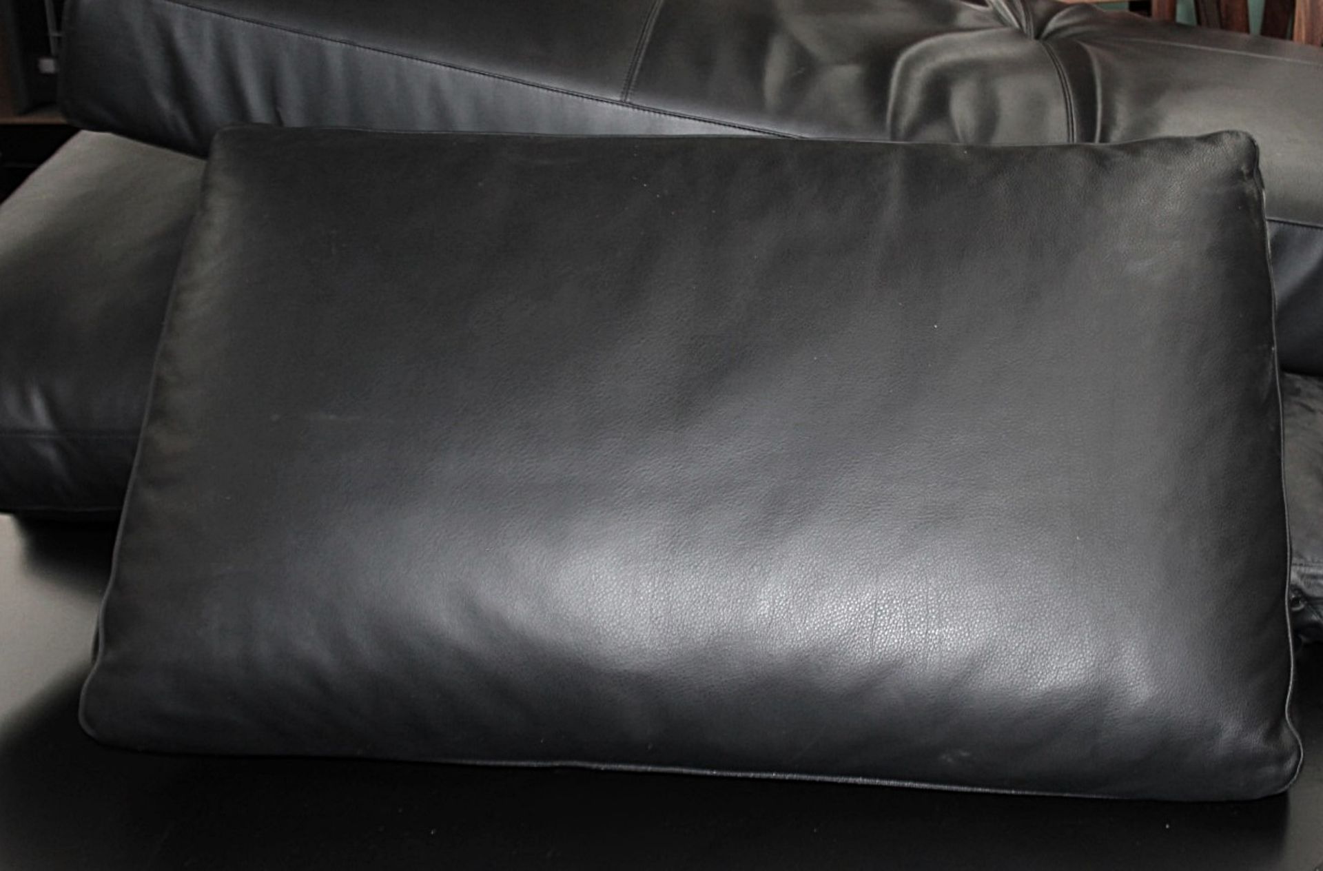 1 x WALTER KNOLL Designer Corner Sofa, Upholstered In A Soft Black Leather - Image 9 of 11