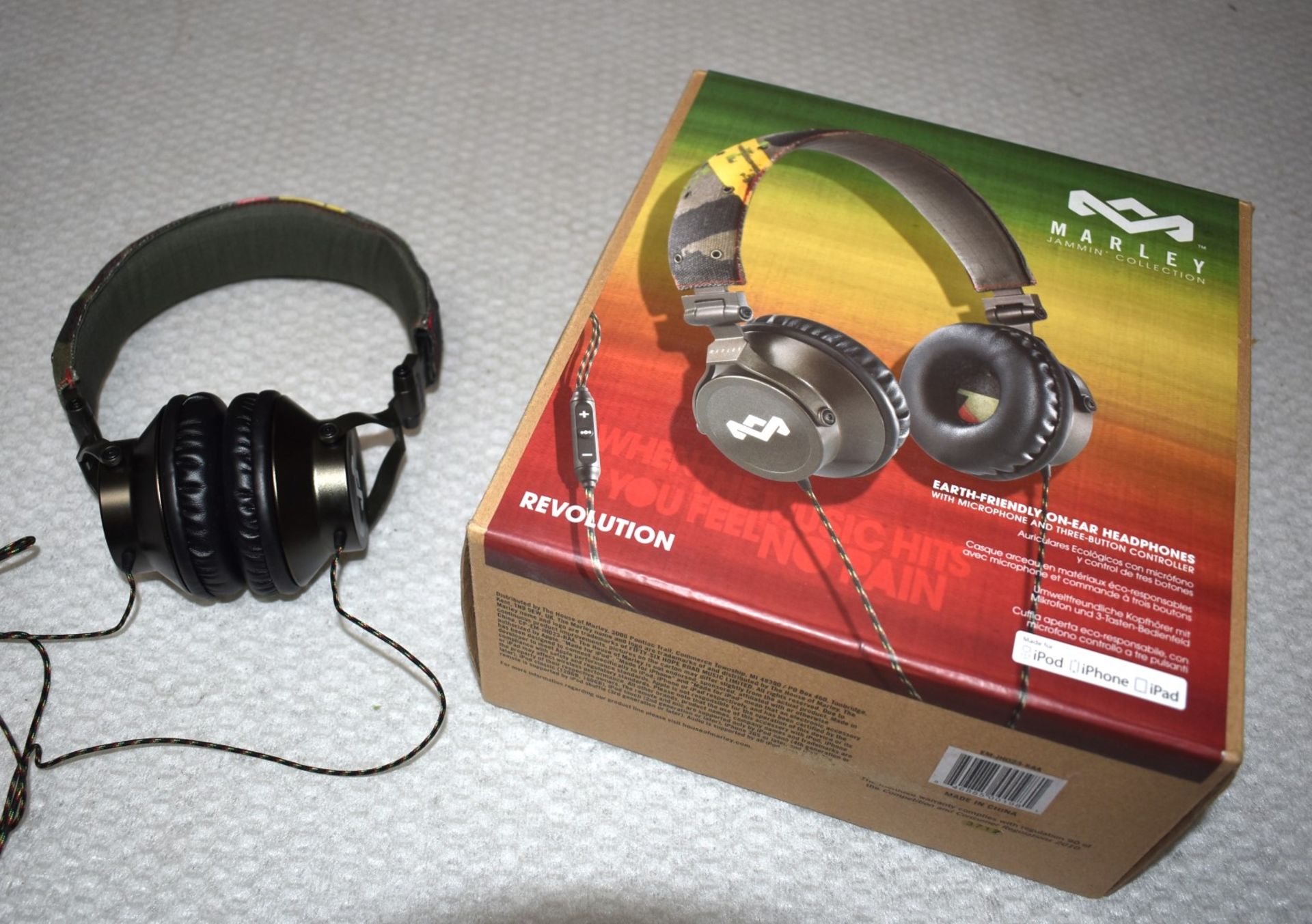 1 x House of Marley Rasta Revolution On Ear Headphones - Includes Original Box - Light Use Only - - Image 2 of 9