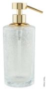 1 x 1 x ZODIAC Luxury 'Cracked Crystal' Soap Dispenser With A 24 karat Gold-Plated Pump - Original