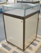 1 x Illuminated Glass Display Case For Luxury Items - Dimensions: H105 x W64 x D64cm - Ex-Showroom