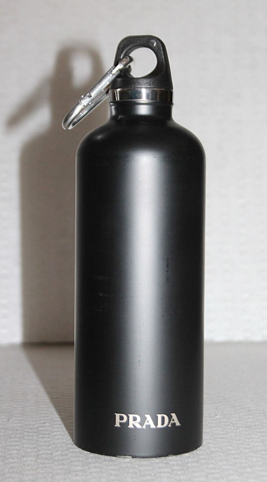 1 x PRADA Stainless Steel Water Bottle In Black, 500 ml - Original Price £90.00 - Unused Boxed Stock