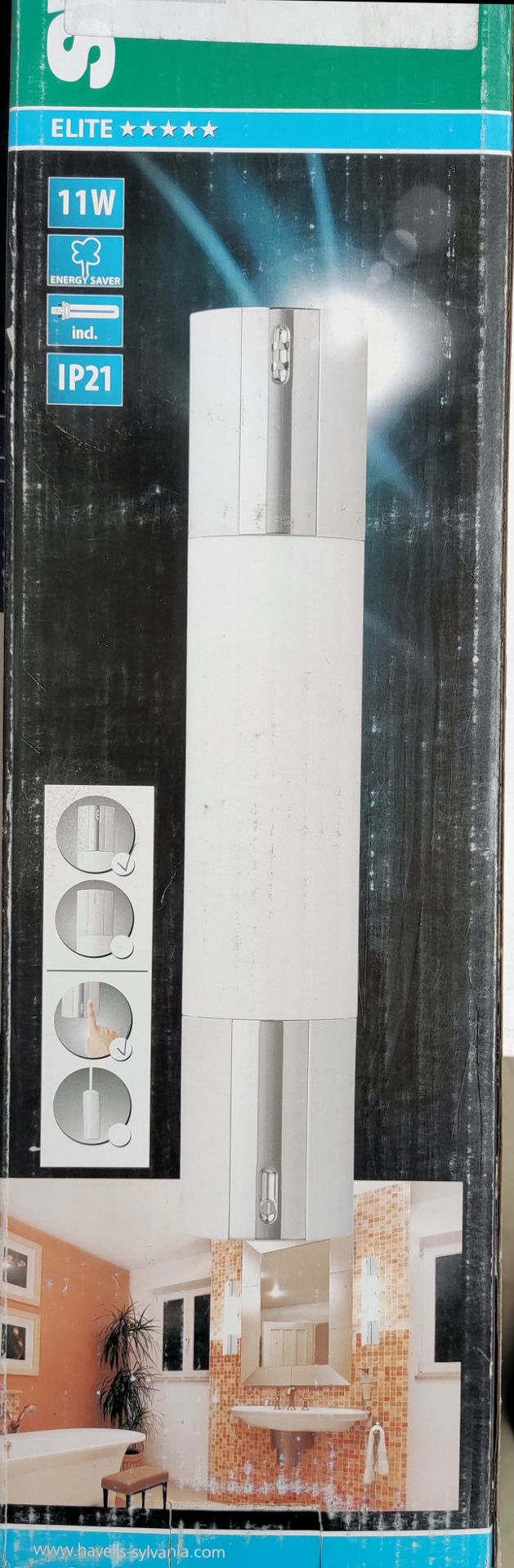 1 x Searchlight Sylvania Bathroom Strip Light - IP21 Rated, 11W - New Boxed Stock - CL323 - Ref: 686