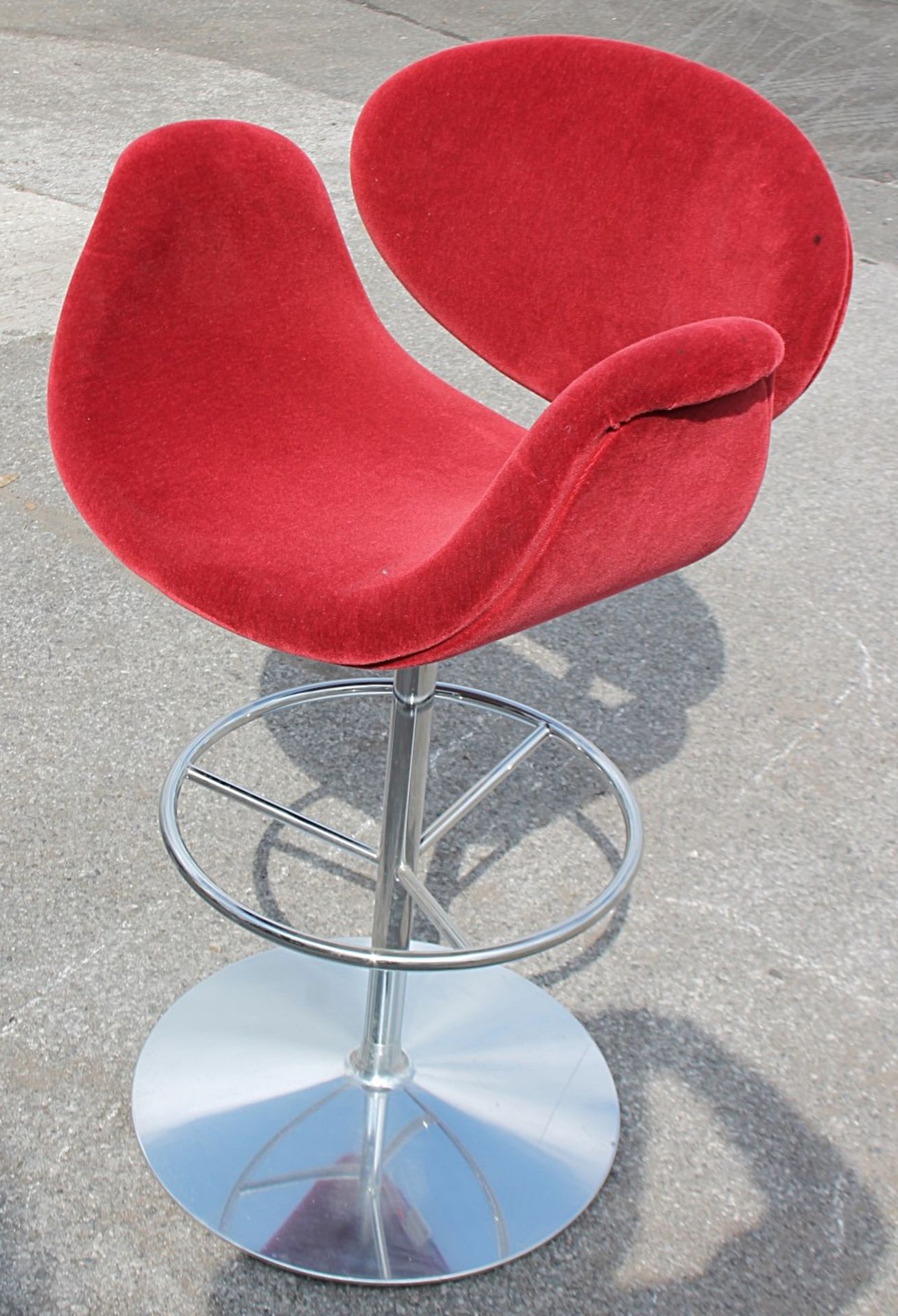 1 x Upholstered Barstool In Dark Red - Ex-Display Showroom Piece - Ref: GEN136 GIT - CL987 - - Image 2 of 3