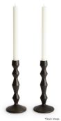 A Pair Of SOHO HOME 'GIGI' Large Forged Iron Candle Holders - Original Price £135.00