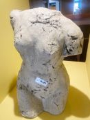 1 x Stone Female Torso Bust - Freestanding - 50cm Tall - Ref: JMR123 - CL782 - Location: