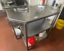 1 x Stainless Steel Prep Table with Commercial Grade Tin Opener and Undershelf - Size: 80 x 40 cms -