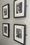 4 x Wall Pictures Featuring Well Known 1960's Actors - Black and White Images With Black Frames -