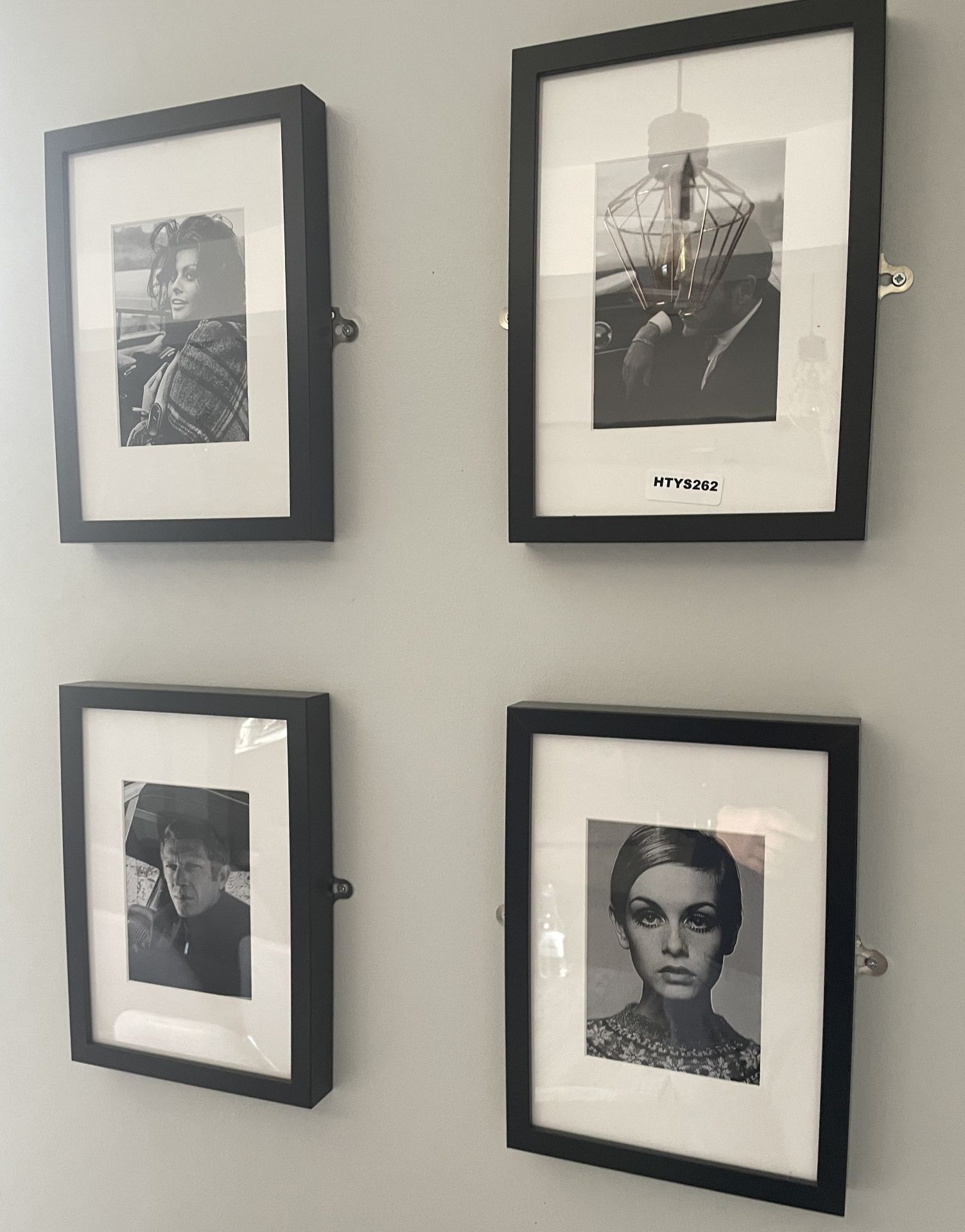 4 x Wall Pictures Featuring Well Known 1960's Actors - Black and White Images With Black Frames - - Image 2 of 8