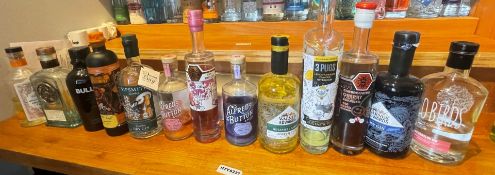 13 x Bottles of Various Craft Gin - Includes Alfreds Button, Warner Edwards, Brooklyn  and More -