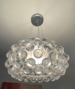 4 x Suspended Light Fittings Featuring Pebble Shaped Glass Balls - Size: 35 Diameter x 60 Drop cms -