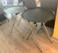 2 x Large Serving Trays With Folding Chrome Stands - Added - CL782 - Location: Leicester,