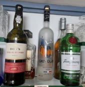 5 x Bottles of Various Spirits Including Dows Ruby Port, Grey Goose, Taboo Fusion Vodka and More -