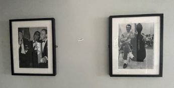 4 x Wall Pictures Featuring Jean Martin and the Rat Pack - Black and White Images With Black