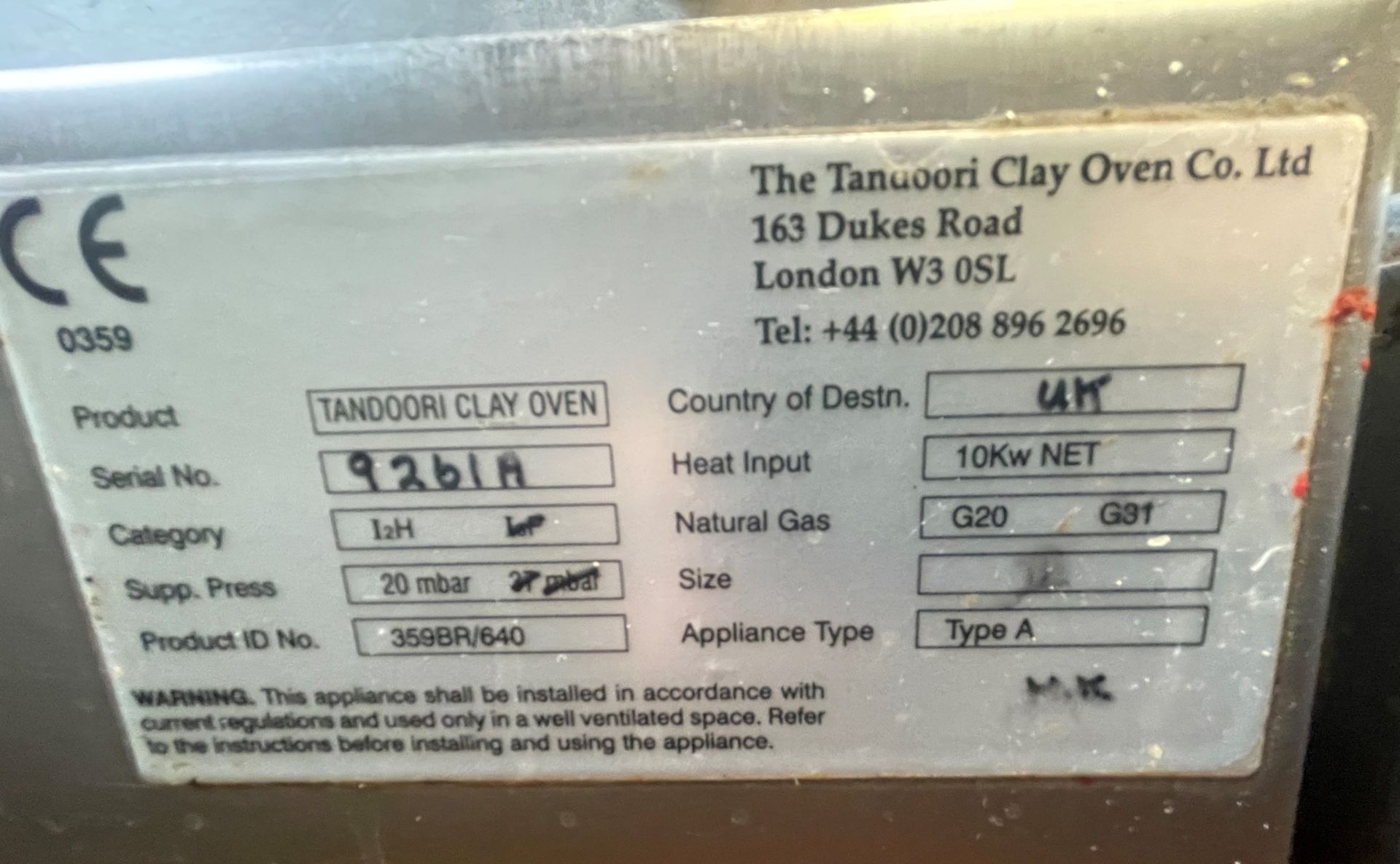 1 x Tandoori Clay Oven - Commercial Stainless Steel Unit By The Tandoori Clay Oven Company - Size: - Image 11 of 13