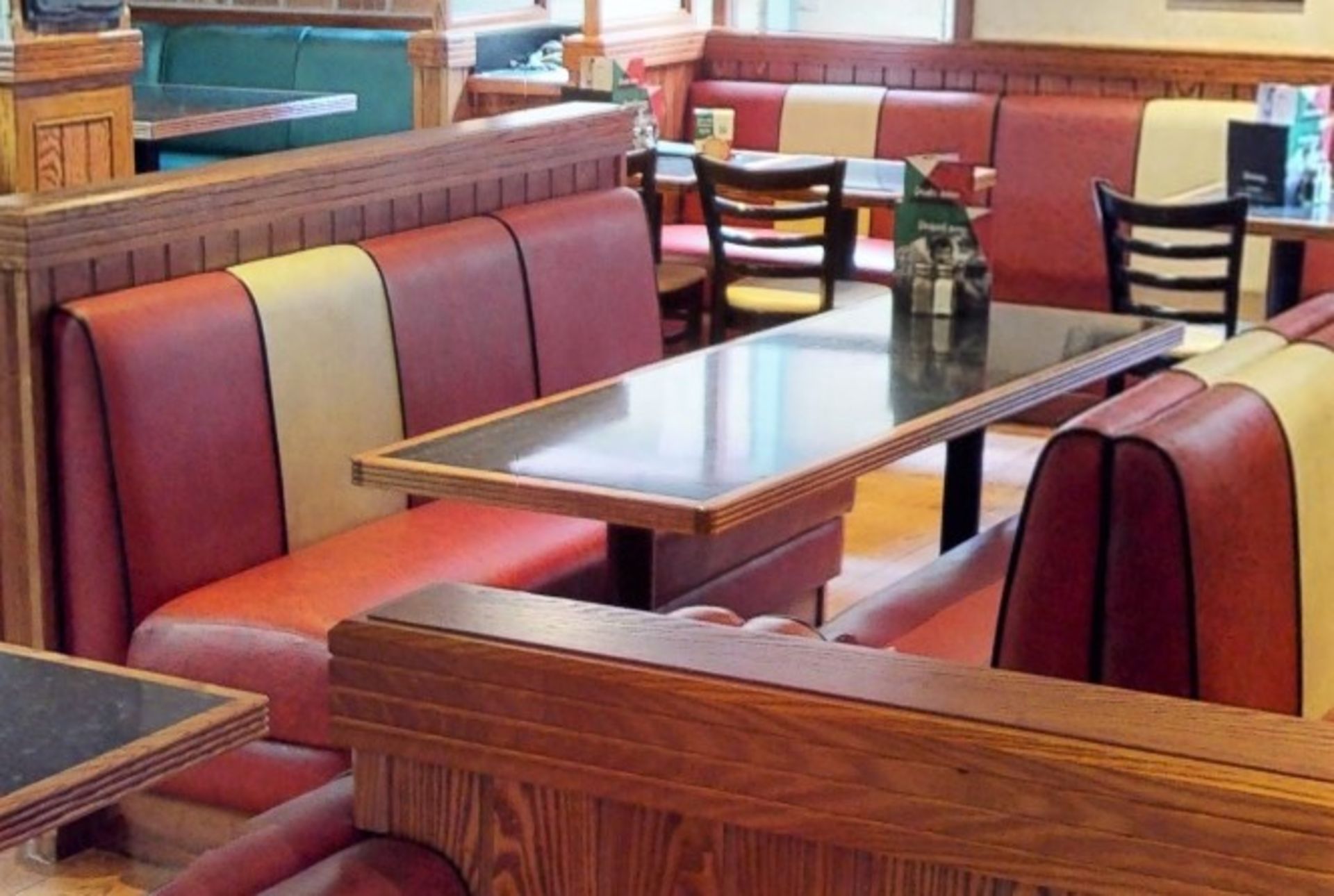 1 x Selection of Double Seating Benches and Dining Tables to Seat Upto 12 Persons - Retro 1950's - Image 2 of 8