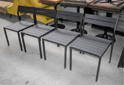 12 x Outdoor Aluminium Chairs With Black Finish - Recently Removed From a Popular Restaurant