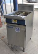1 x Blue Seal Gas Fired Commercial Twin Tank Fryer With Baskets - Recently Removed From a Dark