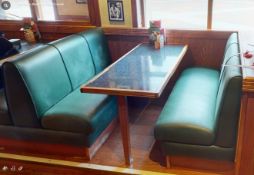 1 x Restaurant Seating Area - Seats 12 Persons and Features Green Leatherette Upholstery & Tables