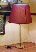 4 x Table Lamps Featuring Fixed Brass Bases and Shades