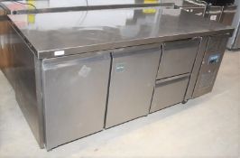 1 x Polar 2 Door 2 Drawer Countertop Refrigerator - Model GD874 - Size: H87 x W180 x D70 cms
