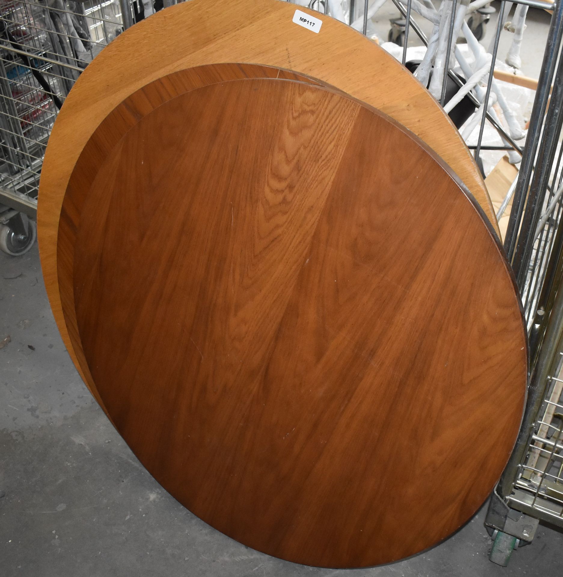 4 x Round Restaurant Dining Table Tops - Sizes Included 100cm, 100cm, 90cm and 75cm - Image 4 of 8