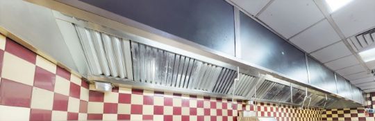 1 x Commercial Stainless Steel Kitchen Extractor Canopy With Ansul R-102 Fire Suppression System