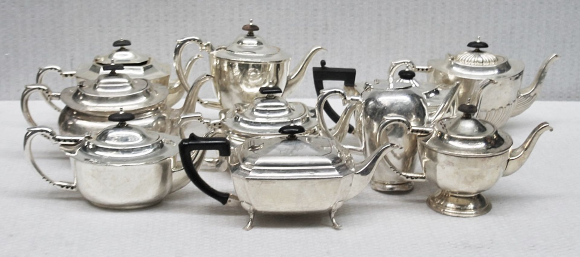 10 x Assorted Vintage Silver-Plated Teapots - Recently Removed From A Well-known London Department