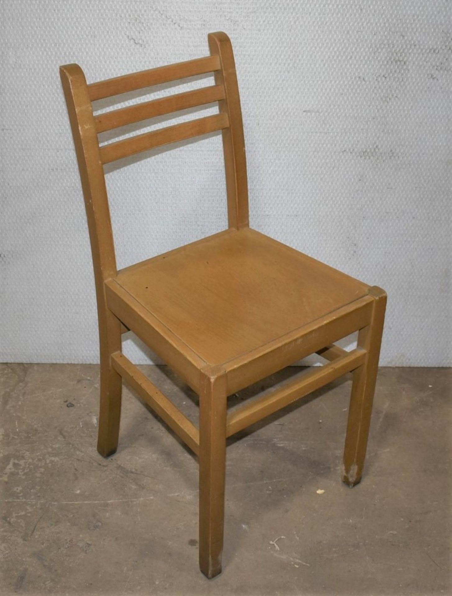 8 x Restaurant Dining Chairs With a Light Wood Finish - Image 3 of 5