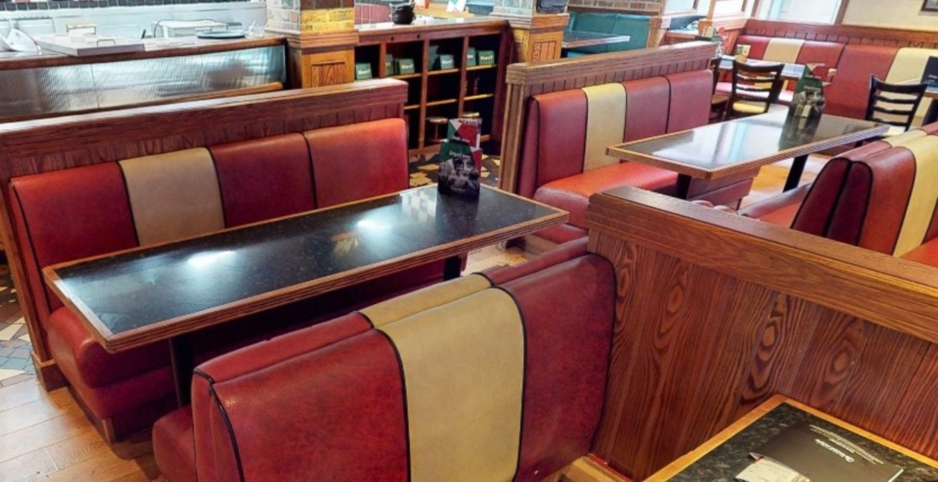 1 x Selection of Double Seating Benches and Dining Tables to Seat Upto 12 Persons - Retro 1950's - Image 3 of 8