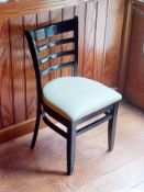 12 x Restaurant Dining Chairs - Black Finish With Seat Pads