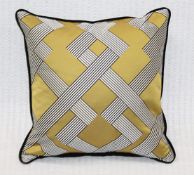 1 x DURESTA Luxury Down-Filled Scatter Cushion, Covered In Premium Gold Fabric - Unused Boxed