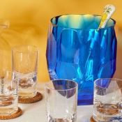 1 x MARIO LUCA GIUSTI 'Antartica' Synthetic Crystal Ice Bucket In Blue - Original Price £137.00