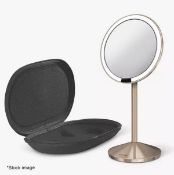 1 x SIMPLEHUMAN Rose Gold Travel Sensor Mirror 10x Magnification (12cm) - Original Price £129.95