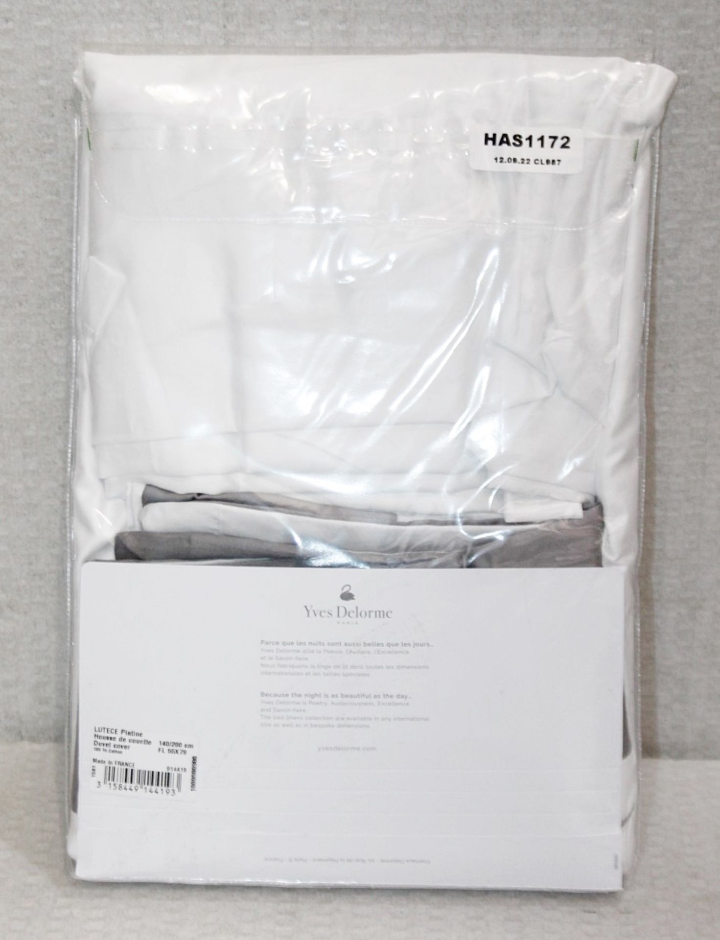 1 x YVES DELORME 'Lutece Platine' Luxury Single Duvet Cover (140cm x 200cm) - Original RRP £219.00 - Image 3 of 4