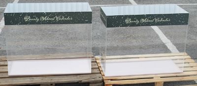 A Pair Of Large Clear Acrylic Display Cases With Metal Liners - Recently Removed From A World-